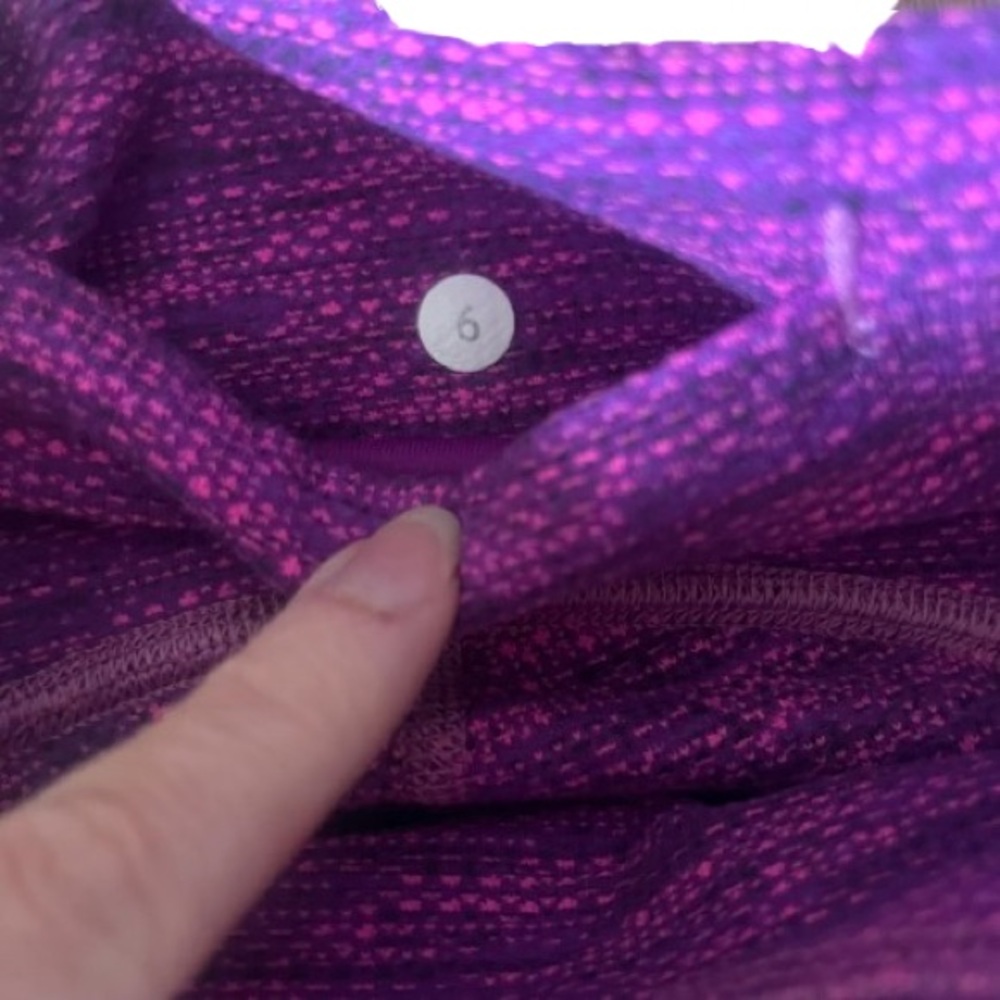 Lululemon Free Flow Crop Diamond Jacquard Space Dye Tender Violet 6 - Picture 8 of 8